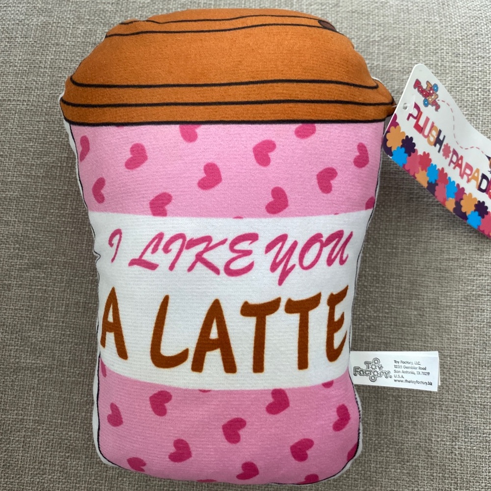 I Like You A Latte Plush Mini Pillow / Plush Paradise - Toy Factory / 8โ / NEW - Picture 1 of 9